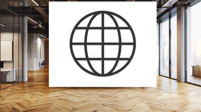 planet earth outline ui web icon. globe vector icon for web, mobile and user interface design isolated on white background Wall mural