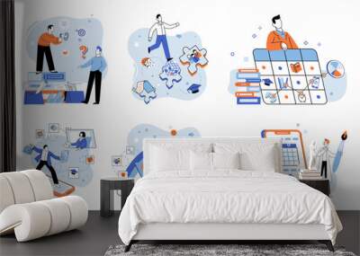 Self management. Vector illustration. Self management is crucial for personal growth and success Developing self discipline is essential for effective self management Wall mural