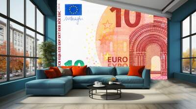 part of 10 euro bill on macro. Wall mural