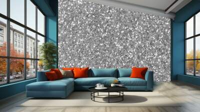 Silver glitter sparkle. Background for your design. Wall mural