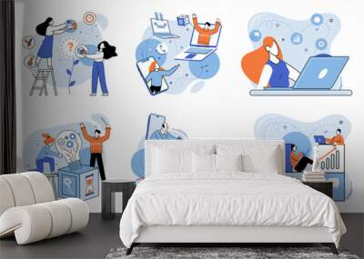 Team idea vector illustration. The team idea concept fosters culture collaborative thinking, creative exploration, and shared objectives Team spirit strengthens relationships, fosters mutual support Wall mural