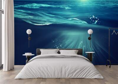 Deep ocean, marine backgrounds with waves and sea surface Wall mural