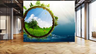 Green World, abstract environmental backgrounds Wall mural