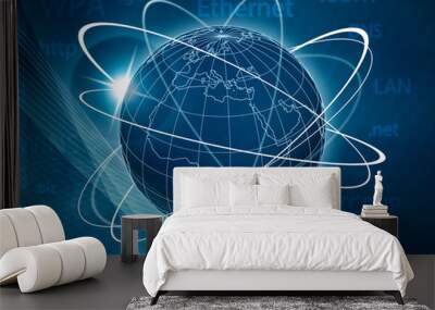 Modern communications. Abstract techno backgrounds Wall mural