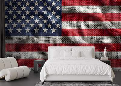 USA flag as a national symbol of independence. Neural network AI generated art Wall mural