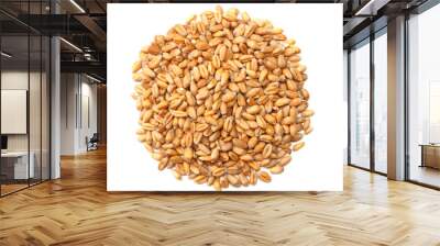 wheat grains isolated on white background. top view Wall mural