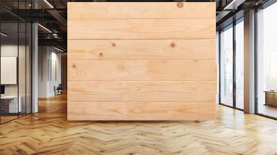 Light wood planks natural flat lay background Wall mural