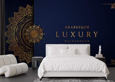 Luxury mandala background with golden arabesque pattern arabic islamic east style.decorative mandala for print, poster, cover, brochure, flyer, banner. Wall mural