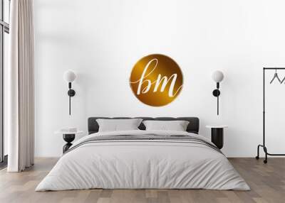 BM Initial handwriting logo vector Wall mural