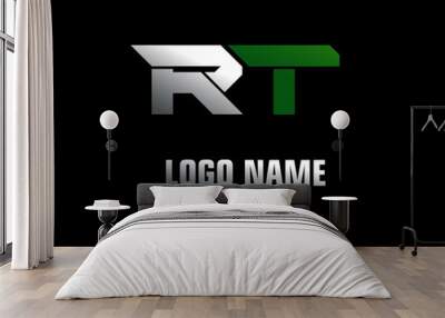 RT Initial letter logo template vector Wall mural