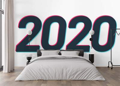 2020 Happy New Year logo text design Wall mural