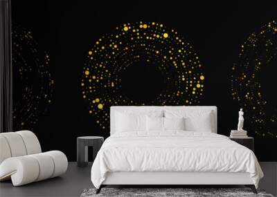 Abstract gold glowing halftone dotted background Wall mural