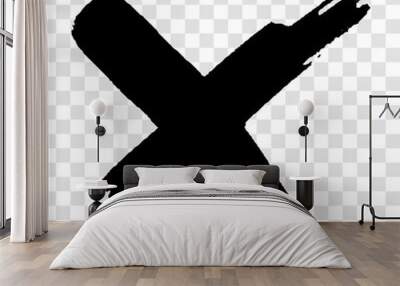 Black grunge brush strokes Wall mural