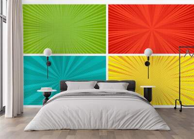 Colorful comic book background in pop art style Wall mural