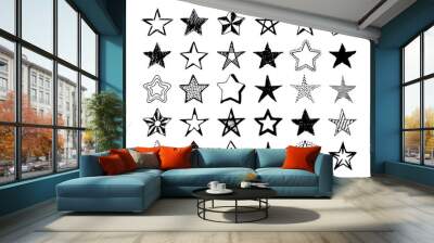 Doodle hand drawn stars Wall mural