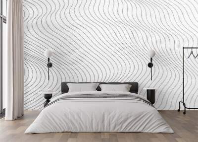 Halftone monochrome background with flowing dots Wall mural