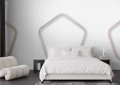 Set of three rounded pentagon frames Wall mural