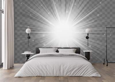 Sunlight on a transparent background Wall mural