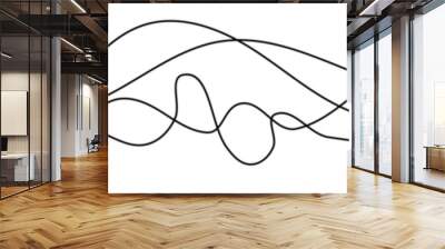 Thin curved wavy lines Wall mural