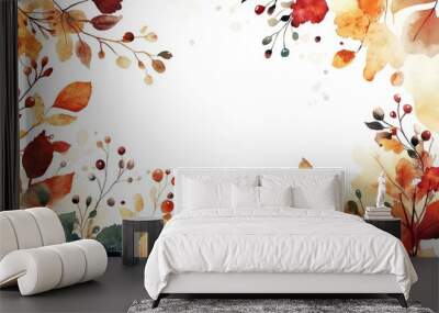 Background image with autumn leaves. Wall mural