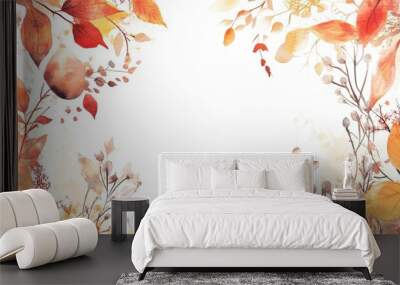 Background image with autumn leaves. Wall mural