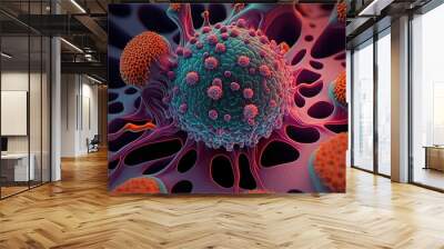 cancer cells, malignant cells ,made with generative ai Wall mural