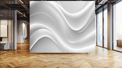 Elegant white wave pattern in contemporary soft luxury background design Wall mural