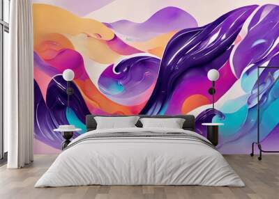 Organic mesmerize motion of paint mix, texture abstract background Wall mural