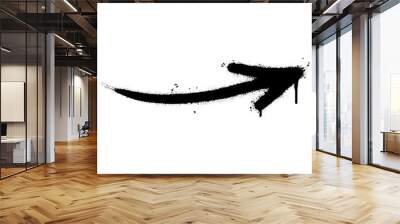 Spray Painted Graffiti arrow Sprayed isolated with a white background. graffiti arrow with over spray in black over white. Vector illustration. Wall mural