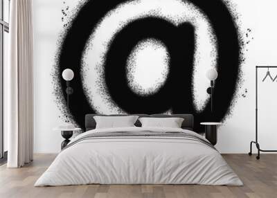 Spray Painted Graffiti at sign icon Word Sprayed isolated with a white background. graffiti at icon with over spray in black over white. Wall mural