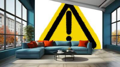 Spray Painted Graffiti warning icon Sprayed isolated with a white background. Wall mural