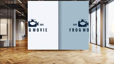 Camera combination frog logo vector icon template illustration, roll up movie cinema logo design Wall mural