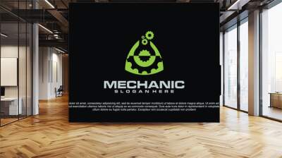 gear and wrench mechanic logo icon vector Wall mural