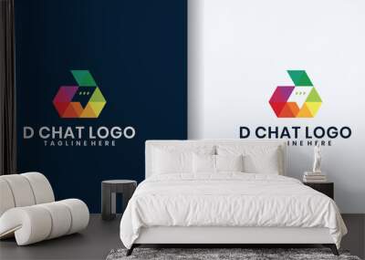 Initial D inspiration with bubble chat concept logo template Wall mural