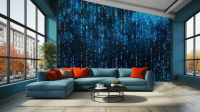 Digital Data Stream Matrix Code Cybersecurity Information Technology Abstract Background Wall mural