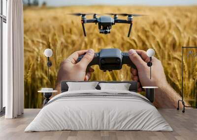 Drone Control Agriculture Field Hands Remote Technology Innovation Wall mural