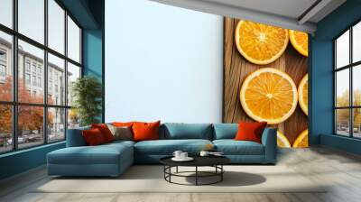 Fresh Juicy Oranges Sliced Healthy Snack Delicious Natural Citrus Flavor Wall mural