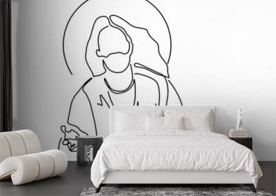 Continuous line drawing of Jesus Christ vector illustration Testament
Bible Wall mural