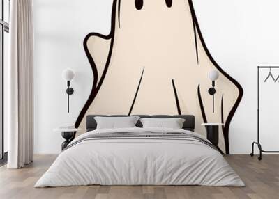 retro ghost halloween cute illustration vintage cartoon ghost cloth Wall mural