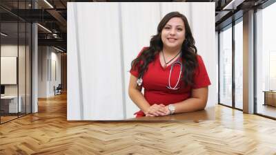 Healthcare Professional, portrait of a woman nurse with copy space. Wall mural