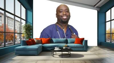 medical professional male with white copy space Wall mural