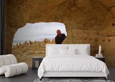 Portrait of young man in cappadocia, goreme Turkey Wall mural