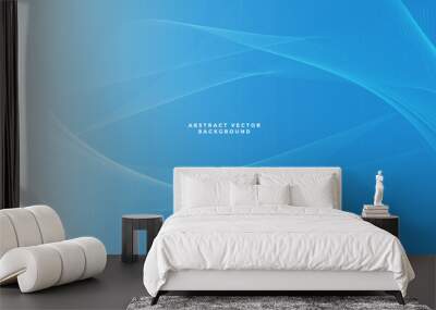 Elegant Blue gradient wavy background. Smooth gradient background vector Wall mural