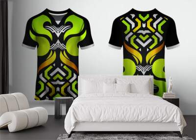 Modern and fantastic T shirt sports abstract jersey suitable for racing, soccer, gaming, motocross, e sports, cycling Wall mural