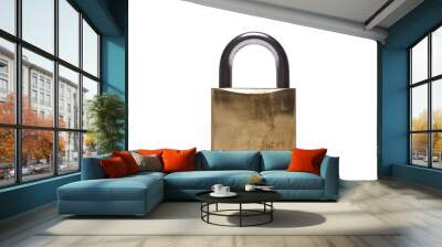 iron big lock isolated white. Wall mural