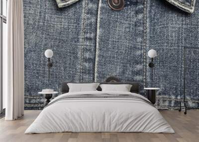 man wearing denim jacket isolated white Wall mural