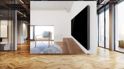 television side view in a white interior Wall mural