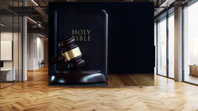 Judge's gavel and holy bible Wall mural