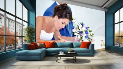 Solemn registration of newlyweds Wall mural