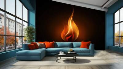 Fiery Pentecostal Flame Artwork., Pentecost a Christian holiday, the descent of the Holy Spirit. Wall mural